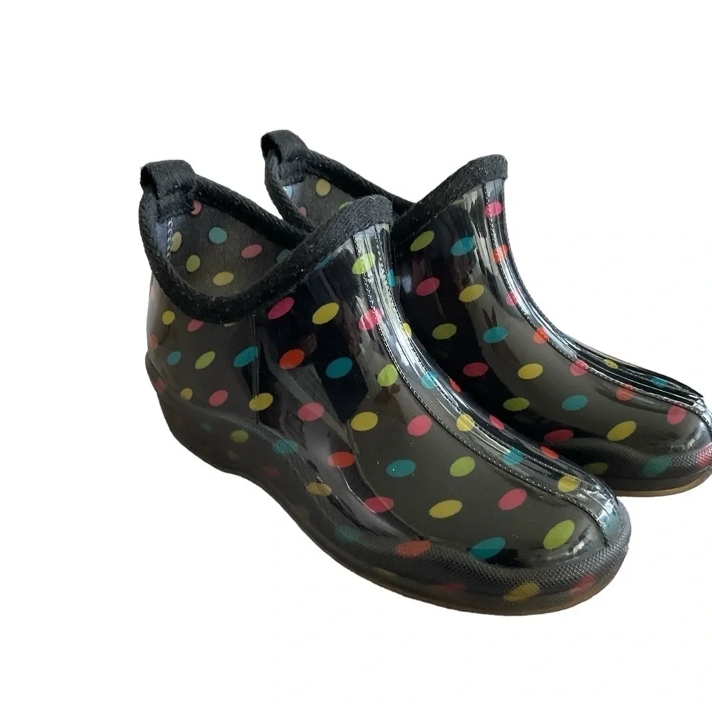 CAPELLI of NEW YORK Short Multi Color Polka Dot Rain Boot - Size 6‎